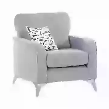 Contemporary High Back Chair Sofa with Rounded Arms and Chrome Feet